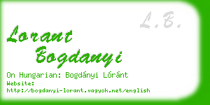 lorant bogdanyi business card